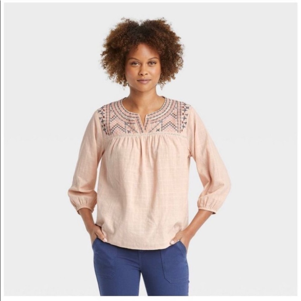 Knox rose medium embroidered shirt new